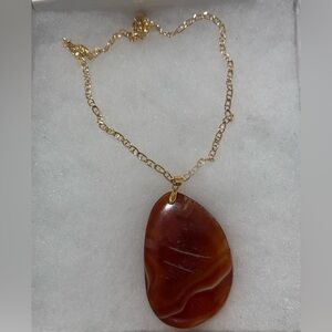 Elegant Gold Plated Chain with Agatha Pendant